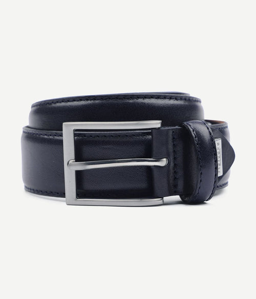 Profuomo riem leer donker blauw