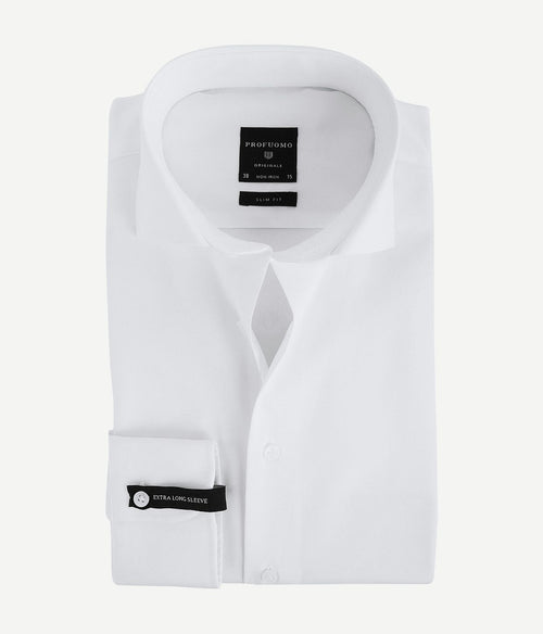 Profuomo shirt extra lange mouwen cutaway wit