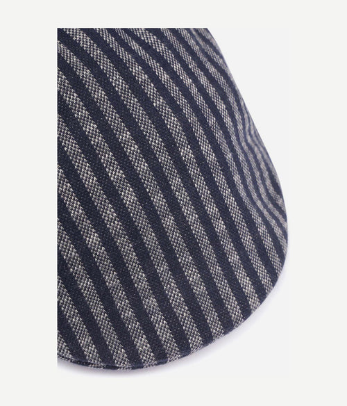 Profuomo flat cap donkerblauw gestreept