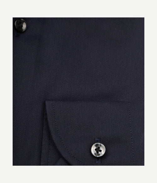 Profuomo twill overhemd extra lange mouwen donkerblauw