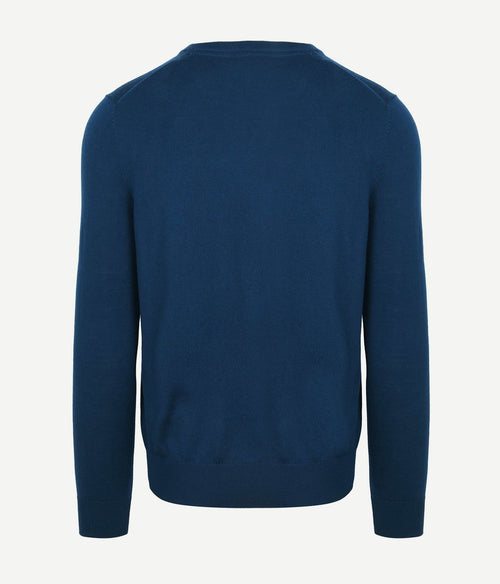 Suitable merino pullover v-hals indigo blauw