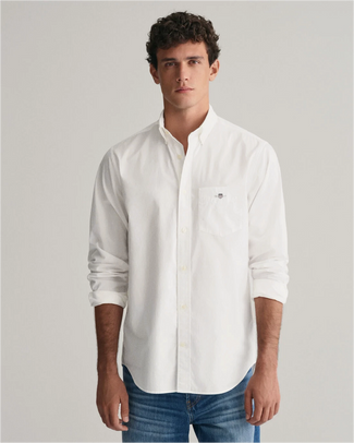 Gant casual overhemd poplin wit