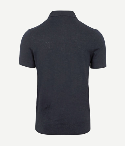 Profuomo poloshirt linnen donkerblauw