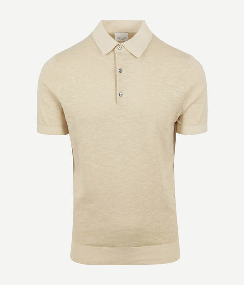 Profuomo poloshirt linnen ecru melange