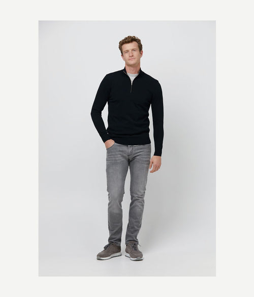 Profuomo halve rits pullover luxury donkerblauw