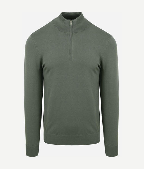 Profuomo halve rits pullover luxury groen