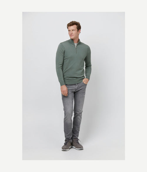 Profuomo halve rits pullover luxury groen