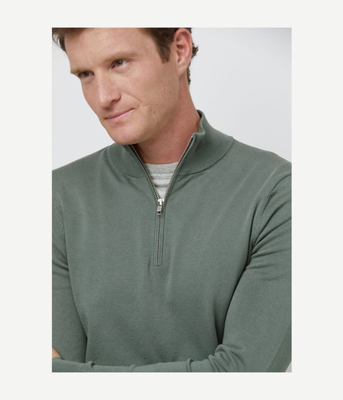 Profuomo halve rits pullover luxury groen