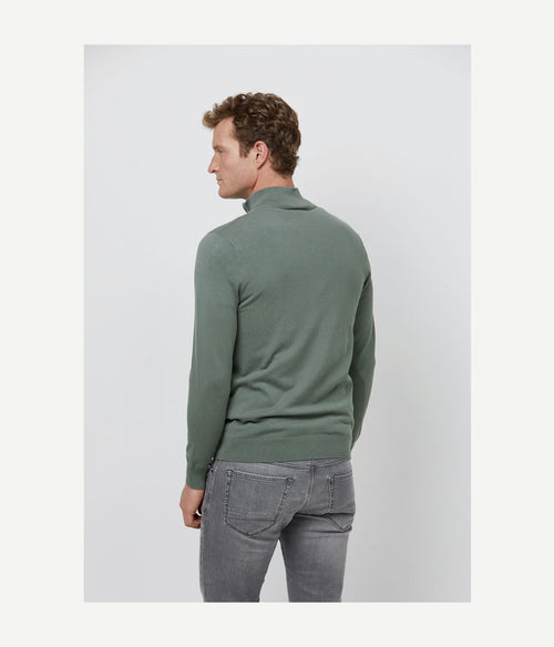 Profuomo halve rits pullover luxury groen