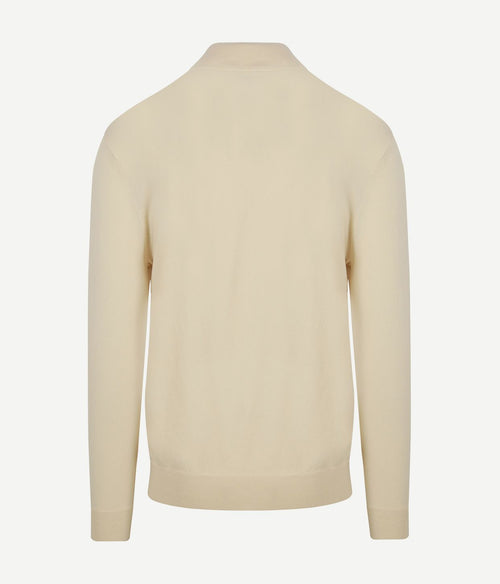 Profuomo halve rits pullover luxury ecru