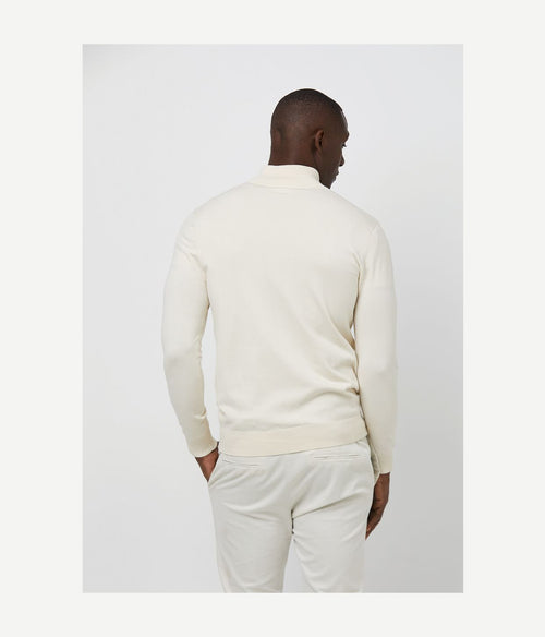 Profuomo halve rits pullover luxury ecru