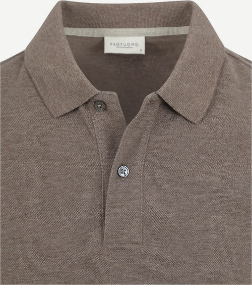 Profuomo piqué poloshirt taupe