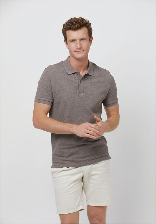 Profuomo piqué poloshirt taupe