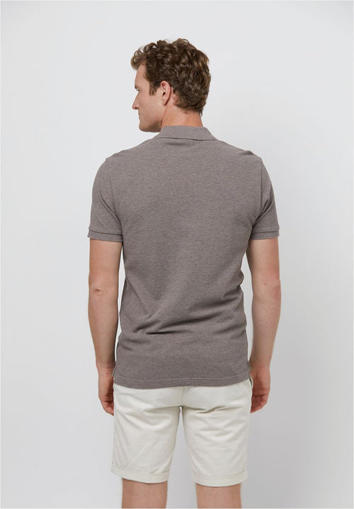 Profuomo piqué poloshirt taupe