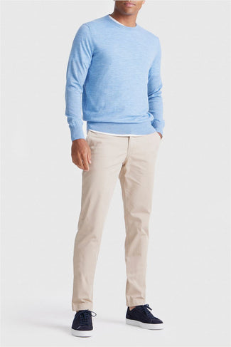 King essentials the john pullover merino lichtblauw