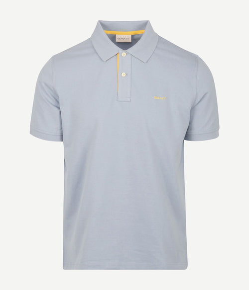 Gant contrast piqué poloshirt lichtblauw