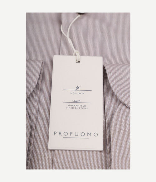 Profuomo dobby overhemd beige