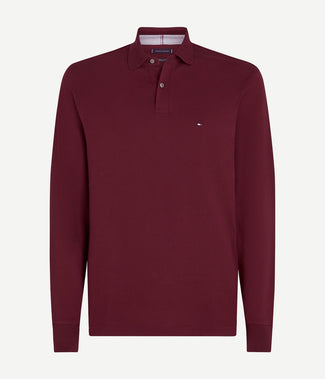 Tommy Hilfiger longsleeve polo bordeaux rood