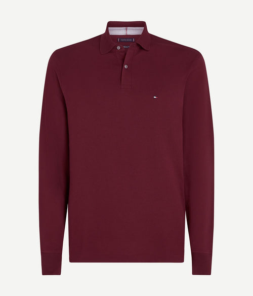 Tommy Hilfiger longsleeve polo bordeaux rood