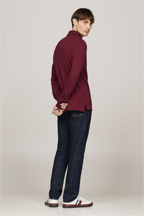 Tommy Hilfiger longsleeve polo bordeaux rood