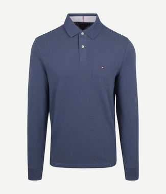 Tommy Hilfiger longsleeve polo donkerblauw