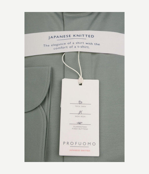 Profuomo japanese knitted overhemd groen