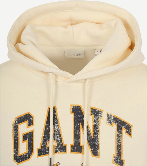 Gant hoodie graphic logo ecru