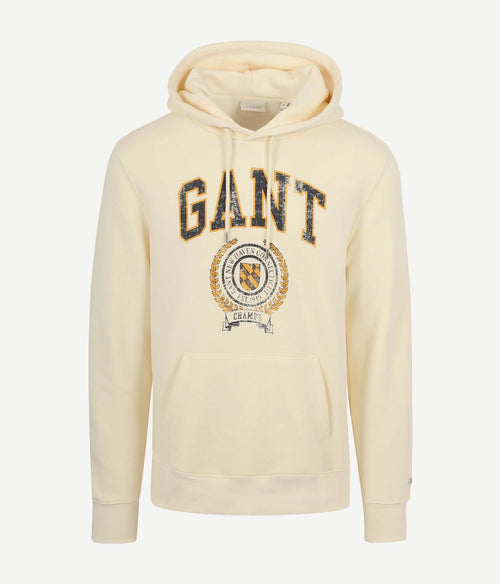 Gant hoodie graphic logo ecru