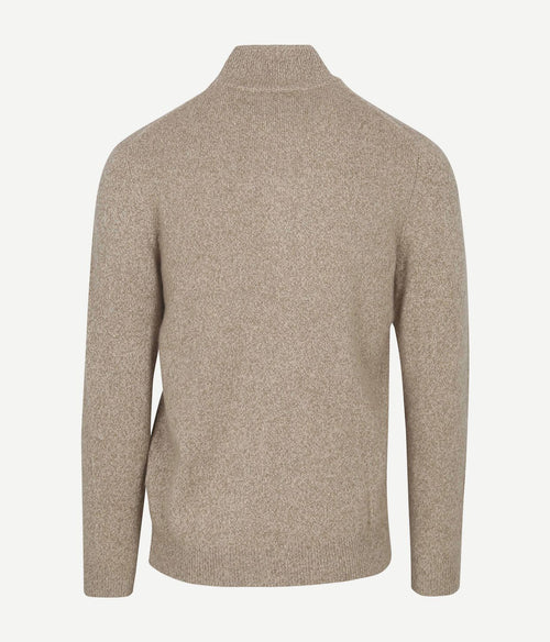 Profuomo halve rits pullover lamswol melange beige