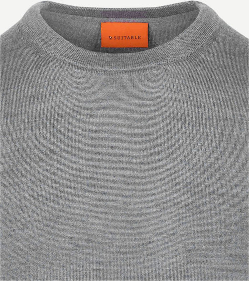 Suitable merino pullover grijs