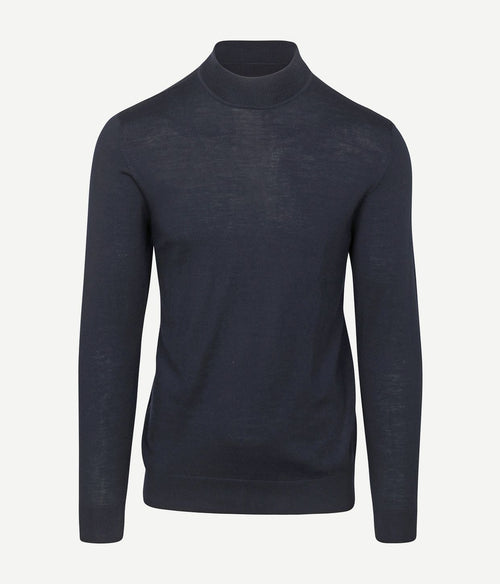 Profuomo turtleneck trui merino donkerblauw