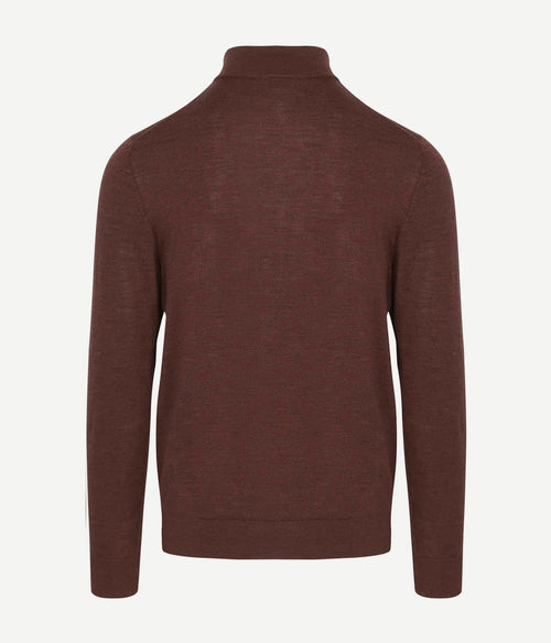 Profuomo halve rits pullover merinowol burgundy