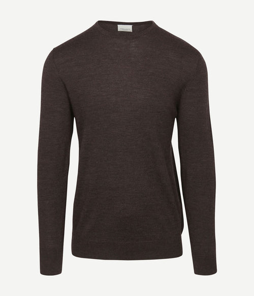 Profuomo pullover merinowol donkerbruin