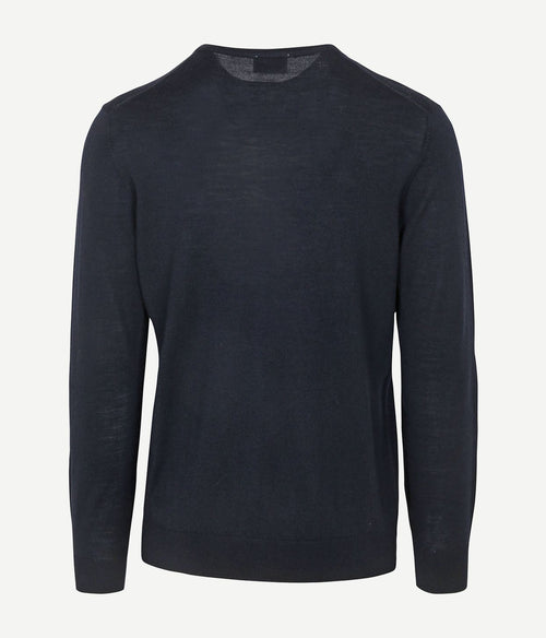 Profuomo pullover v-hals merinowol donkerblauw