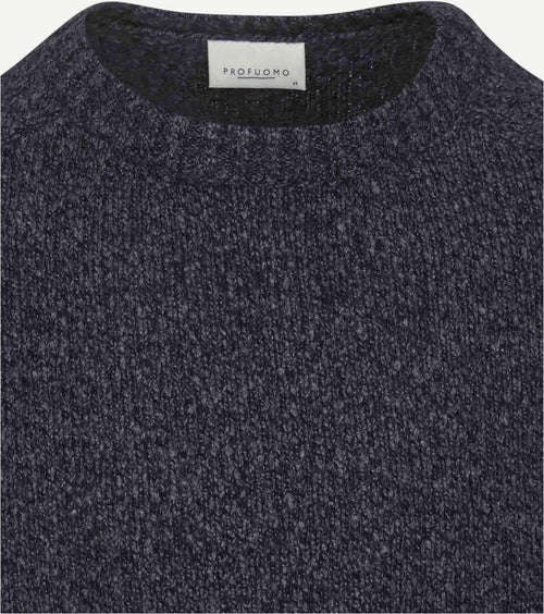 Profuomo pullover boiled wool donkerblauw