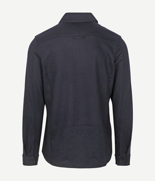 Profuomo overshirt knitted wolmix donkerblauw