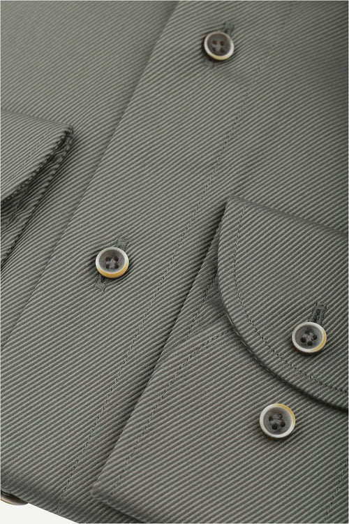 Profuomo twill overhemd donkergroen