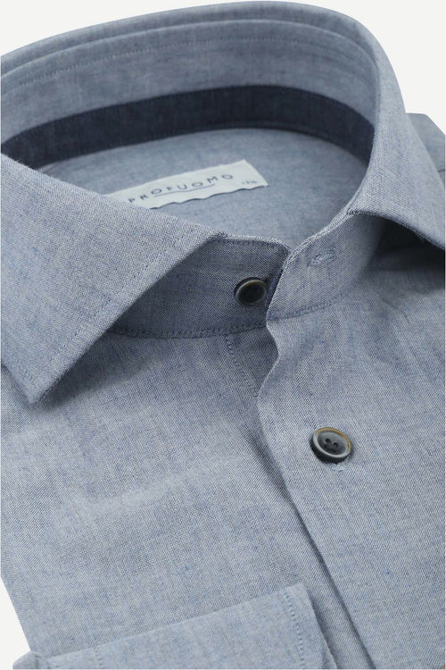 Profuomo overhemd flanel blauw