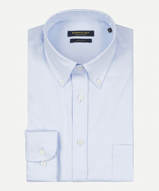 Overhemd Twill regular fit button-down | Light Blue